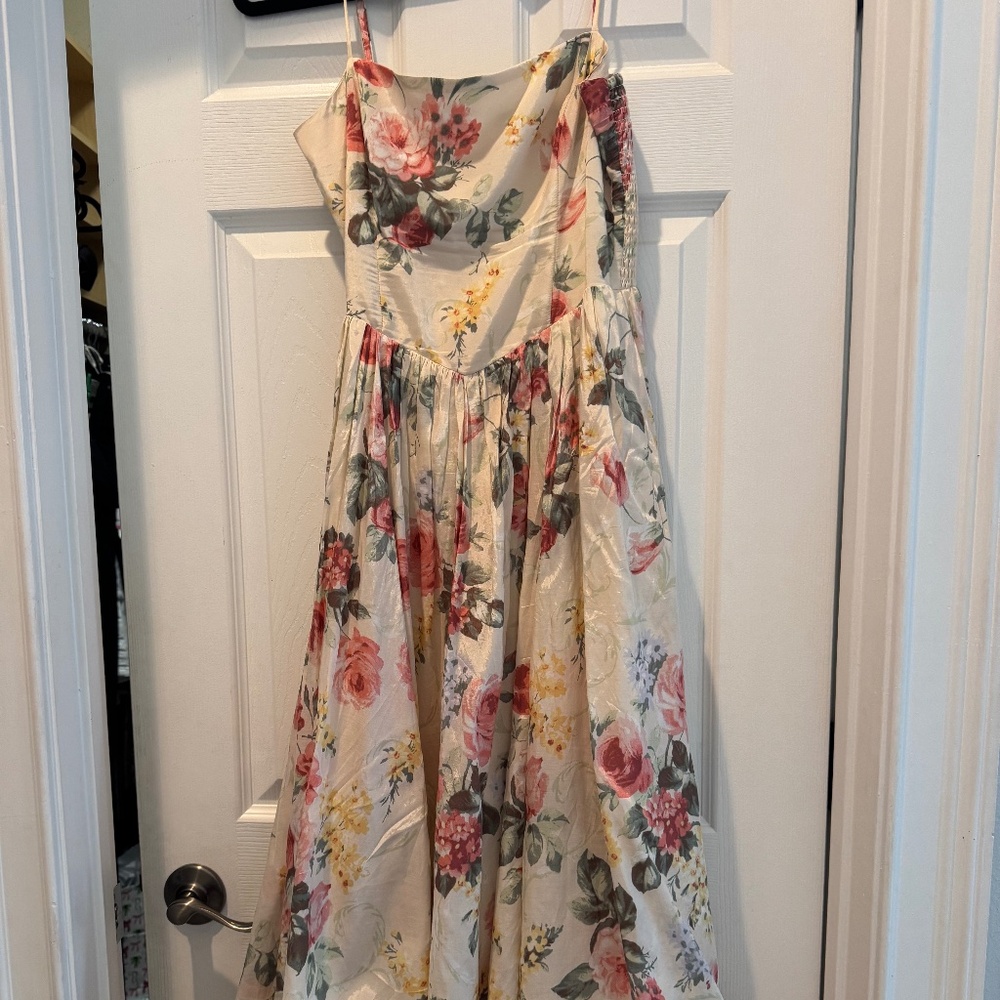 Abercrombie & Fitch Cream Floral Midi Dress